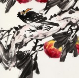 【已售】柳常學 四尺三開《碩果累累》 中國書畫家協會理事