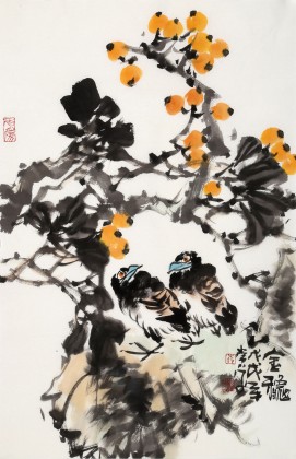 【已售】柳常學 四尺三開《金秋》 中國美協會員