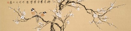 【已售】皇甫小喜 四尺對開《梅花香自苦寒來》 河南著名花鳥畫家
