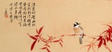 皇甫小喜 四尺對開《溪光竹聲兩相宜》 河南著名花鳥畫家