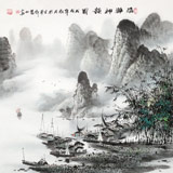 張慧仁 四尺斗方《清漓神韻圖》 廣西山水畫家協會常務理事