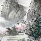 張慧仁 四尺斗方《春江迷霧》 廣西山水畫家協會常務理事