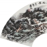 【已售】張建文 扇面《江南風景》中美協會員 清華美院高研班導師