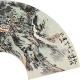 【已售】張建文 扇面《縱橫煙雨》中美協會員 清華美院高研班導師