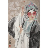 梁健 《菊香》 當代百杰畫家 中美協會員 代表作花旦題材