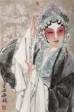 梁健 《菊香》 當代百杰畫家 中美協會員 代表作花旦題材