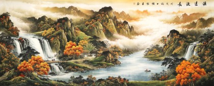 【已售】楊銘昌 小八尺《源遠(yuǎn)流長(zhǎng)》 安徽山水畫(huà)研究協(xié)會(huì)理事