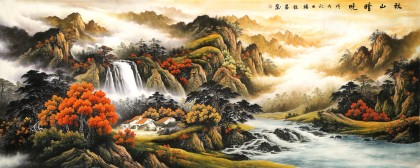 【已售】楊銘昌 小八尺《秋山晴曉》 安徽山水畫研究協會理事