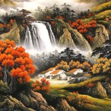 【已售】楊銘昌 小八尺《秋山晴曉》 安徽山水畫研究協會理事
