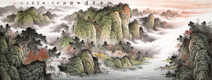 【已售】何華賢 小六尺《江山平遠(yuǎn)入新秋》 潁淮書畫名家