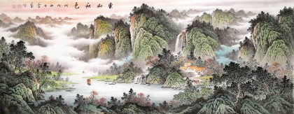 【已售】何華賢 小六尺《云山秋色》 潁淮書畫名家