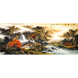 【已售】楊銘昌 小八尺《秋山晴曉》 安徽山水畫研究協(xié)會(huì)理事