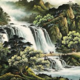 【已售】楊銘昌 小八尺《流水生財》 安徽山水畫研究協會理事