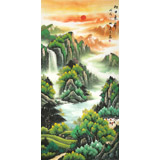 吳東 四尺《旭日東升》 著名易經(jīng)風(fēng)水畫家