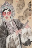 【已售】梁健 《妙韻丹青》 當代百杰畫家 中美協會員 代表作花旦題材
