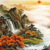 【已售】楊銘昌 小八尺《源遠流長》 安徽山水畫研究協會理事