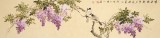 【已售】皇甫小喜 四尺對開《紫藤花開》 河南著名花鳥畫家