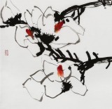 【已售】王永剛 指墨作品《春暉圖》 國家一級美術師