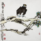 王永剛 指墨作品《幽鳥一自占梅花》 國家一級美術(shù)師（詢價）