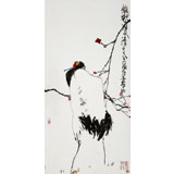 王永剛 指墨作品《梅鶴雙清》 國家一級美術師