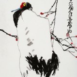 王永剛 指墨作品《梅鶴雙清》 國家一級美術師
