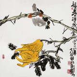 【已售】王永剛 指墨作品《福壽雙全》 國家一級美術師