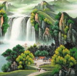 【已售】吳東 六尺《寶地生金》 著名易經風水畫家