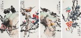 邢書波 四條屏《春意濃》 中美協會員 清華美院創作班導師（詢價）