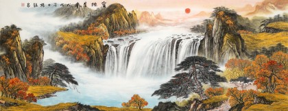 【已售】楊銘昌 小六尺《寶地生金》 安徽山水畫研究協會理事