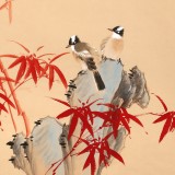 皇甫小喜 四尺斗方《竹影半墻入畫》 河南著名花鳥畫家