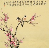 皇甫小喜 四尺斗方《梅中雙雀》 河南著名花鳥(niǎo)畫(huà)家
