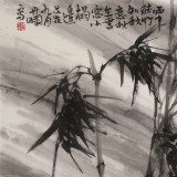 陳丹暉 四尺精品《雨中聽竹知秋意》 江蘇省美協會員 清華美院助教