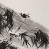 陳丹暉 四尺精品《雨中聽竹知秋意》 江蘇省美協會員 清華美院助教