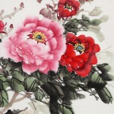 【已售】梁景欣 三尺《花開富貴》 學院派畫家