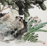 【已售】梁景欣 三尺《花開富貴》 學院派畫家