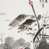 【已售】梁景欣 三尺《和為貴》 學院派畫家