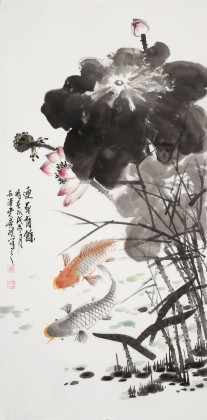 梁景欣 三尺《連年有余》 學院派畫家
