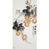 【已售】梁景欣 三尺《五福臨門》 學(xué)院派畫家