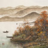 周佑林 小六尺《秋江鄉渡》微信（詢價）價優