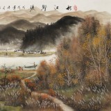 周佑林 小六尺《秋江鄉渡》微信（詢價）價優