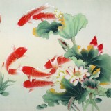 【已售】凌雪 四尺《年年有余》 北京美協會員
