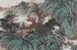 【已售】吳顯剛 四尺對(duì)開(kāi)《溪山漁歸》 貴州七星關(guān)美協(xié)主席