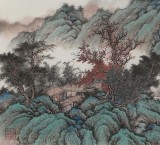 【已售】吳顯剛 四尺對(duì)開(kāi)《溪山漁歸》 貴州七星關(guān)美協(xié)主席
