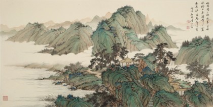 【已售】吳顯剛 四尺《游春圖》 貴州七星關美協主席