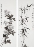 何華賢 三尺四條屏《梅蘭竹菊》 潁淮書畫名家