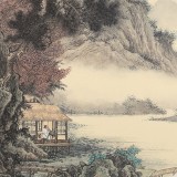 吳顯剛卡紙團(tuán)扇《溪山秋韻》