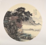 吳顯剛卡紙團(tuán)扇《溪山秋韻》