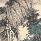 吳顯剛卡紙團扇《攜琴訪友圖》 貴州七星關美協主席