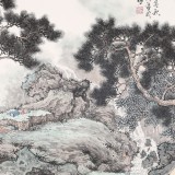 吳顯剛卡紙團扇《山間論道圖》 保留不上架