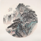 吳顯剛卡紙團扇《深山訪仙》 貴州七星關美協主席